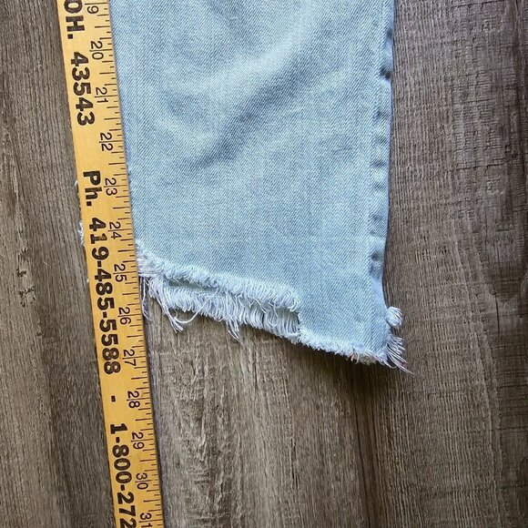 American Eagle Jeans Womens Size 10 Button Fly Light Acid Wash Distressed Angled - Picture 7 of 16